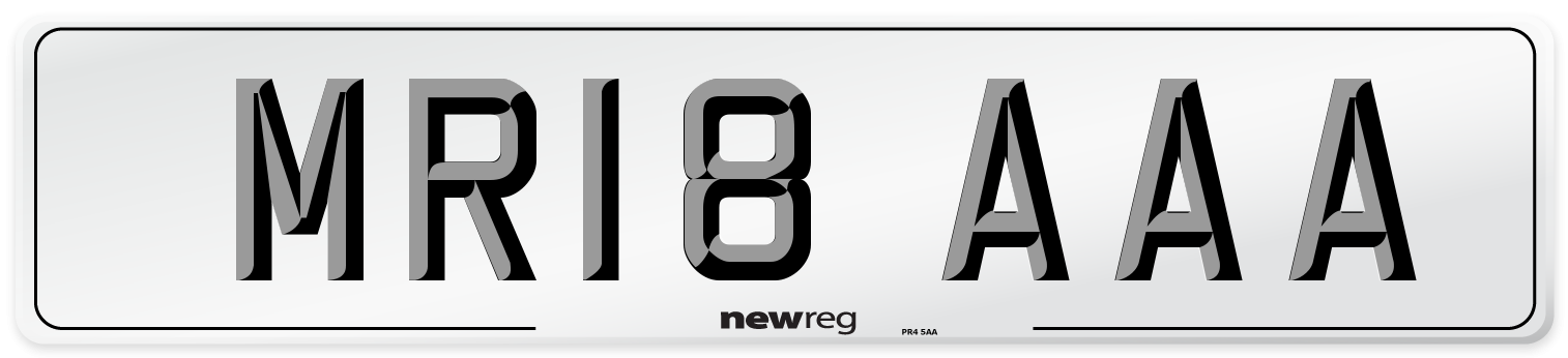 MR18 AAA Number Plate from New Reg